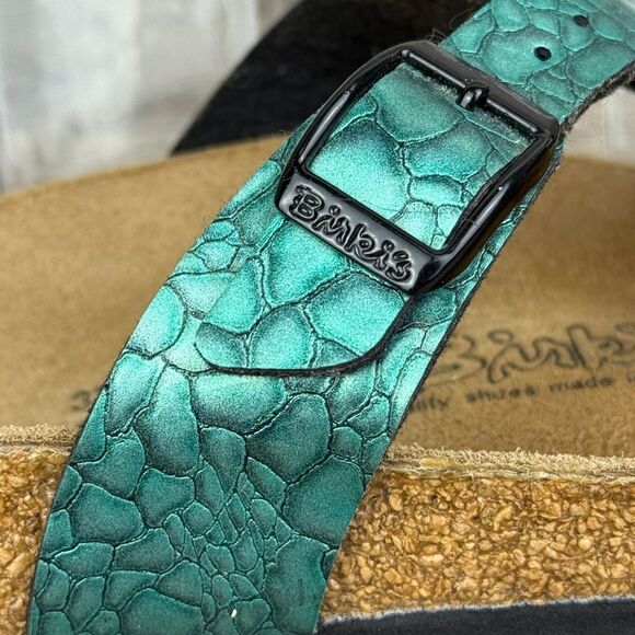 Birkenstock Birki’s Sylt Birko Flor Women’s Sz 6/EU 37 Turquoise Strappy Sandals - Picture 11 of 11